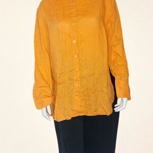 Zara Women's orange Button-Down Shirt
